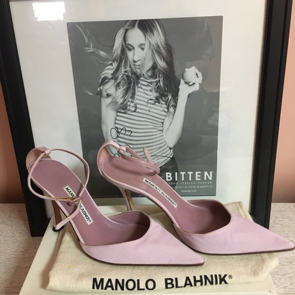 Manolo Blahnik Shoes - Manolo Blahnik Purple Satin Heel